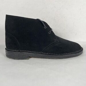 Clarks Desert Boots Womens Size 9.5 Black Suede Original Chukka Shoes Crepe Sole